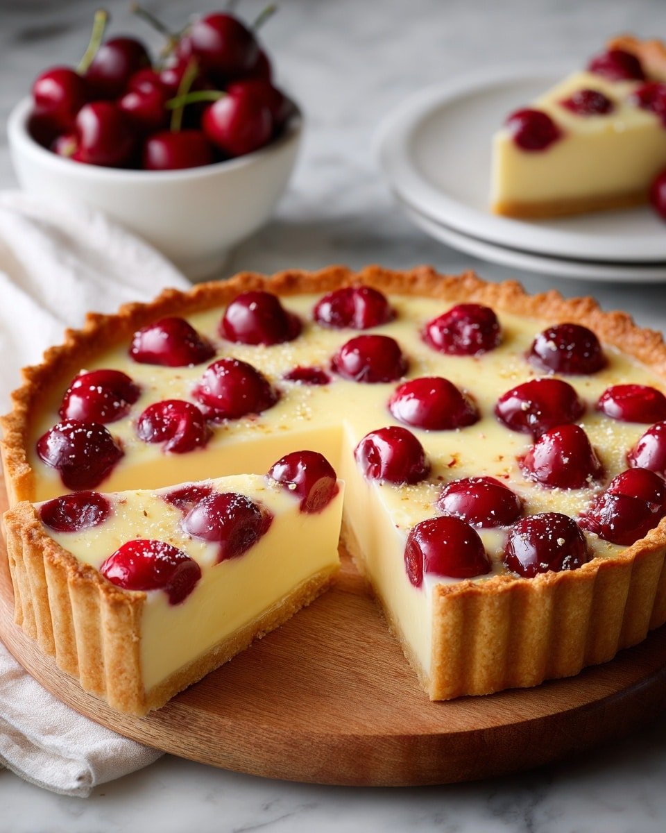 Cranberry Custard Pie Recipe - Serving Photo — Cranberry Custard Pie, cranberry tart, custard pie recipe, holiday dessert, fall pie recipes