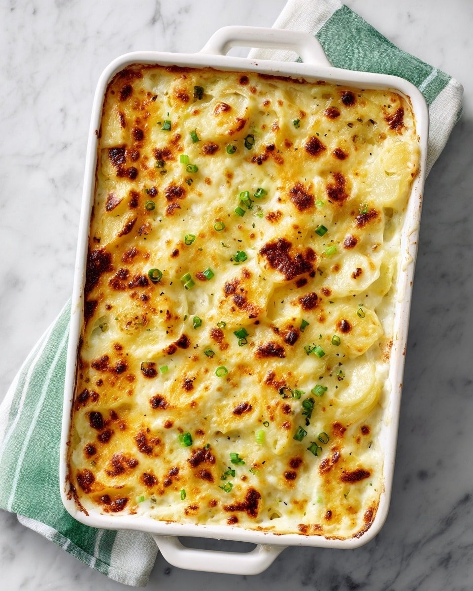 Sour Cream Potato Bake Recipe - Recipe Image — Sour Cream Potato Bake, creamy potato casserole, cheesy potato side dish, easy potato casserole, comforting holiday side dish