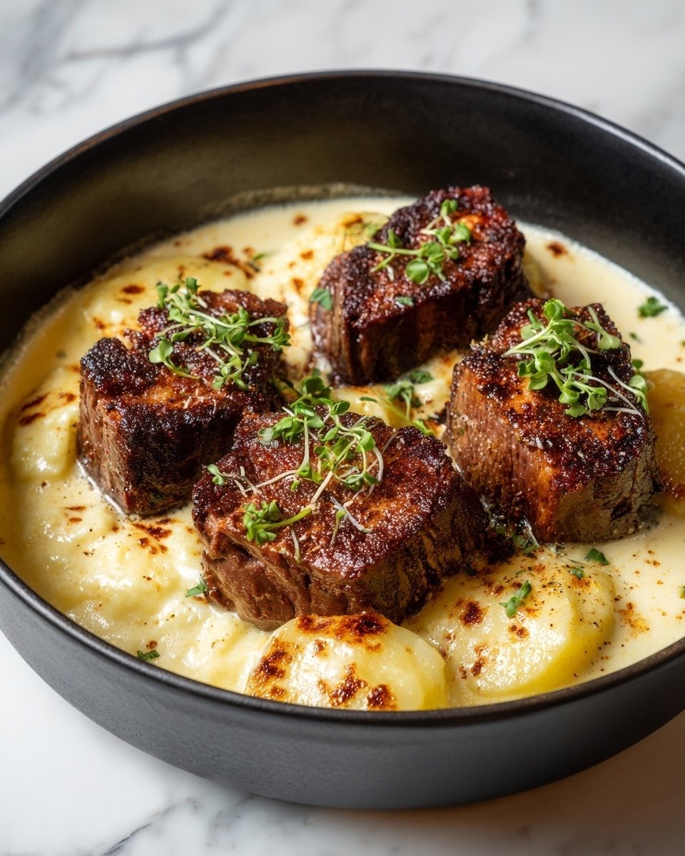 Smothered Pork Chop and Scalloped Potato Casserole Recipe - Ingredients Photo — Smothered Pork Chop and Scalloped Potato Casserole, pork chop casserole, scalloped potato recipe, comfort food casserole, hearty pork dinner