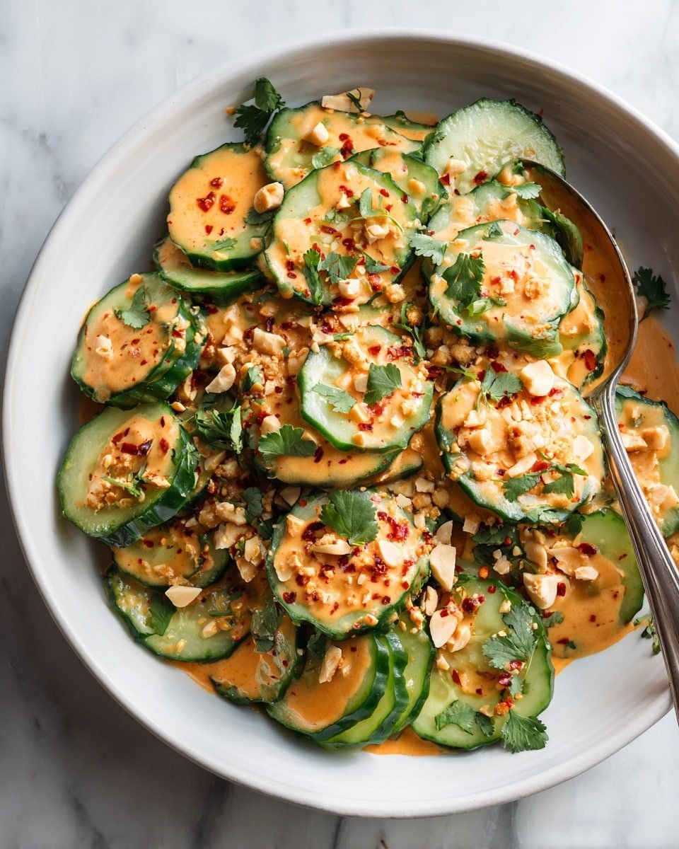 Cucumbers in Spicy Peanut Sauce Recipe - Ingredients Photo — Cucumbers in Spicy Peanut Sauce, spicy peanut cucumber salad, healthy cucumber side dish, easy cucumber salad recipe, crunchy refreshing cucumber dish