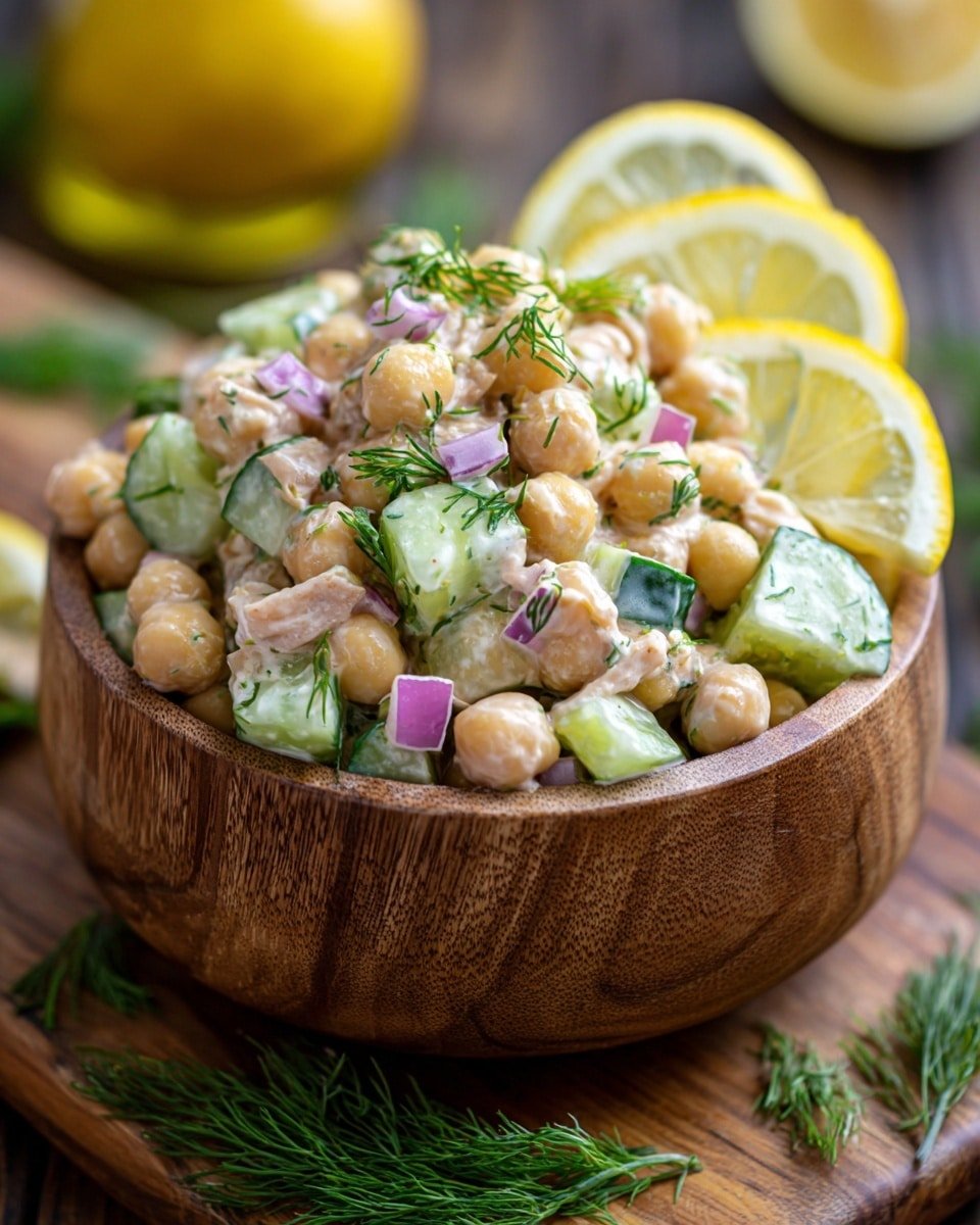 Healthy Tuna Garbanzo Bean Salad Recipe - Serving Photo — Healthy Tuna Garbanzo Bean Salad, tuna and chickpea salad, quick healthy salad recipes, protein-packed lunch ideas, Mediterranean tuna salad
