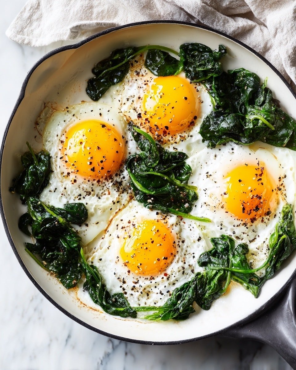 Baked Eggs Florentine Recipe - Recipe Image — Baked Eggs Florentine, Eggs Florentine recipe, brunch eggs dish, healthy breakfast ideas, easy baked egg recipes