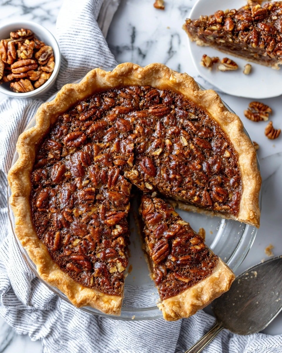 Praline Pumpkin Pie Recipe - Recipe Image — Praline Pumpkin Pie, pumpkin pie with praline, fall dessert recipes, holiday pumpkin pie, pecan topping pumpkin pie