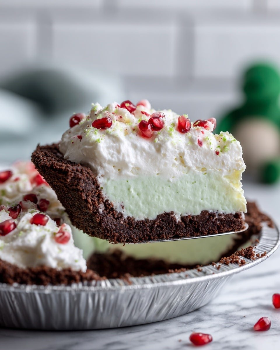 No Bake Grinch Pie Recipe - Recipe Image — No Bake Grinch Pie, festive no bake pie, holiday green dessert, easy Christmas pie, fun holiday treat