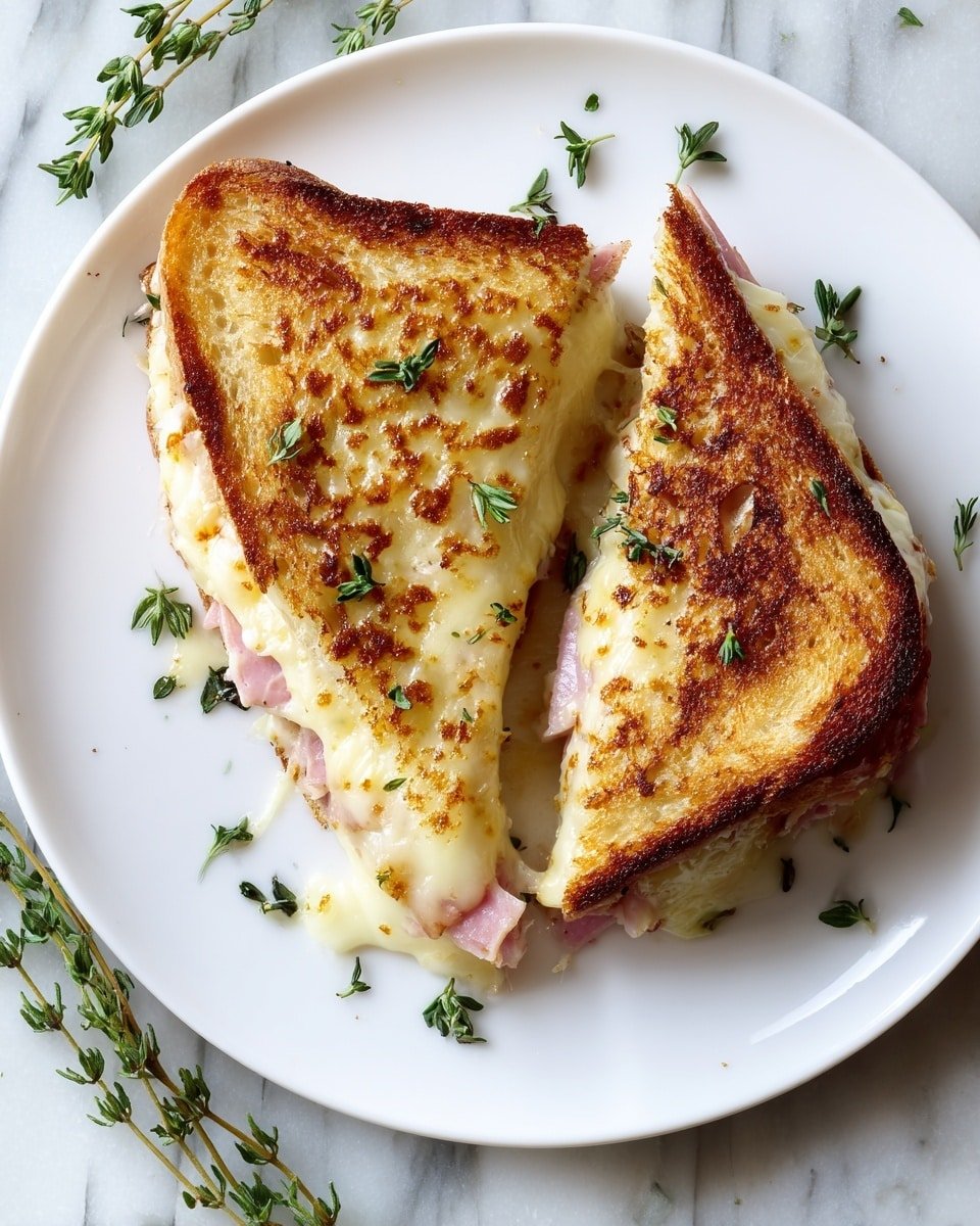 Classic Croque Monsieur Sandwich Recipe - Ingredients Photo — Croque Monsieur sandwich, classic Croque Monsieur recipe, French ham and cheese sandwich, easy Croque Monsieur, gourmet grilled sandwich