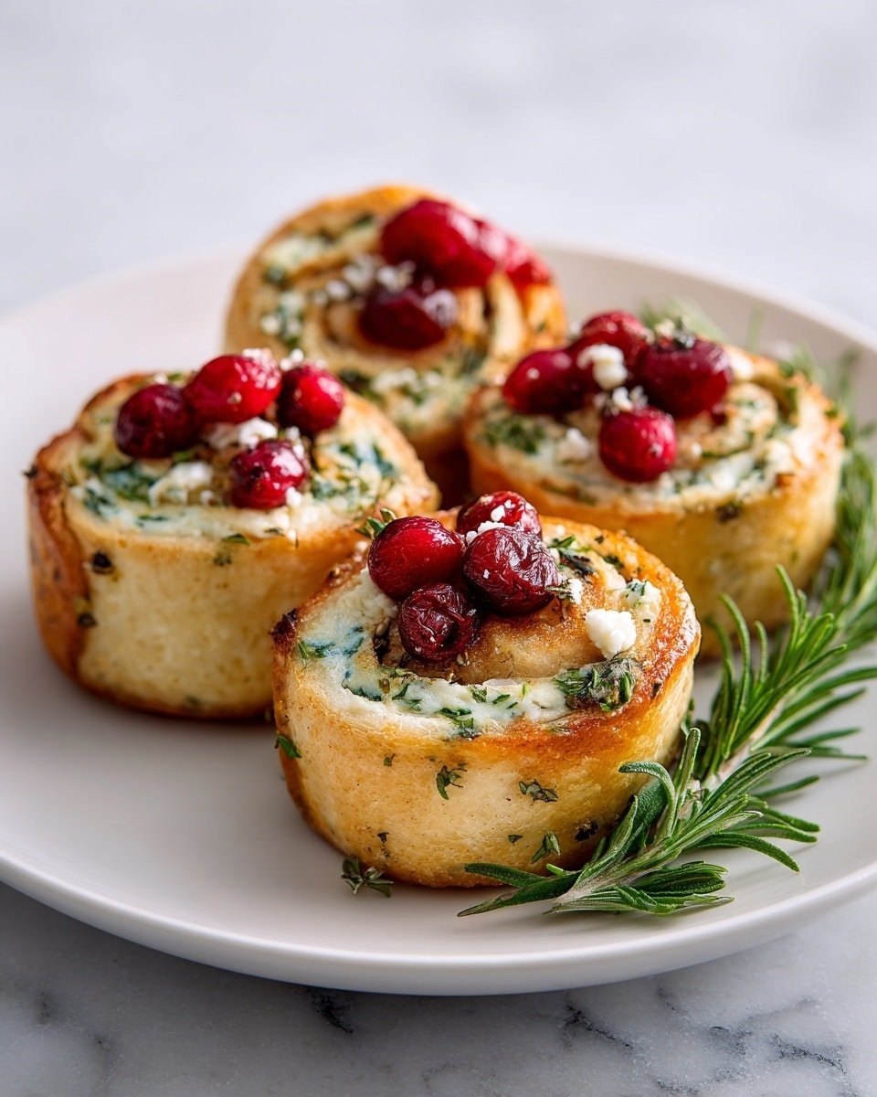 Cranberry Cream Cheese Pinwheels with Feta & Herbs Recipe - Recipe Image — Cranberry Cream Cheese Pinwheels with Feta & Herbs, holiday appetizer ideas, savory pinwheel recipes, easy pinwheel appetizers, festive party snacks