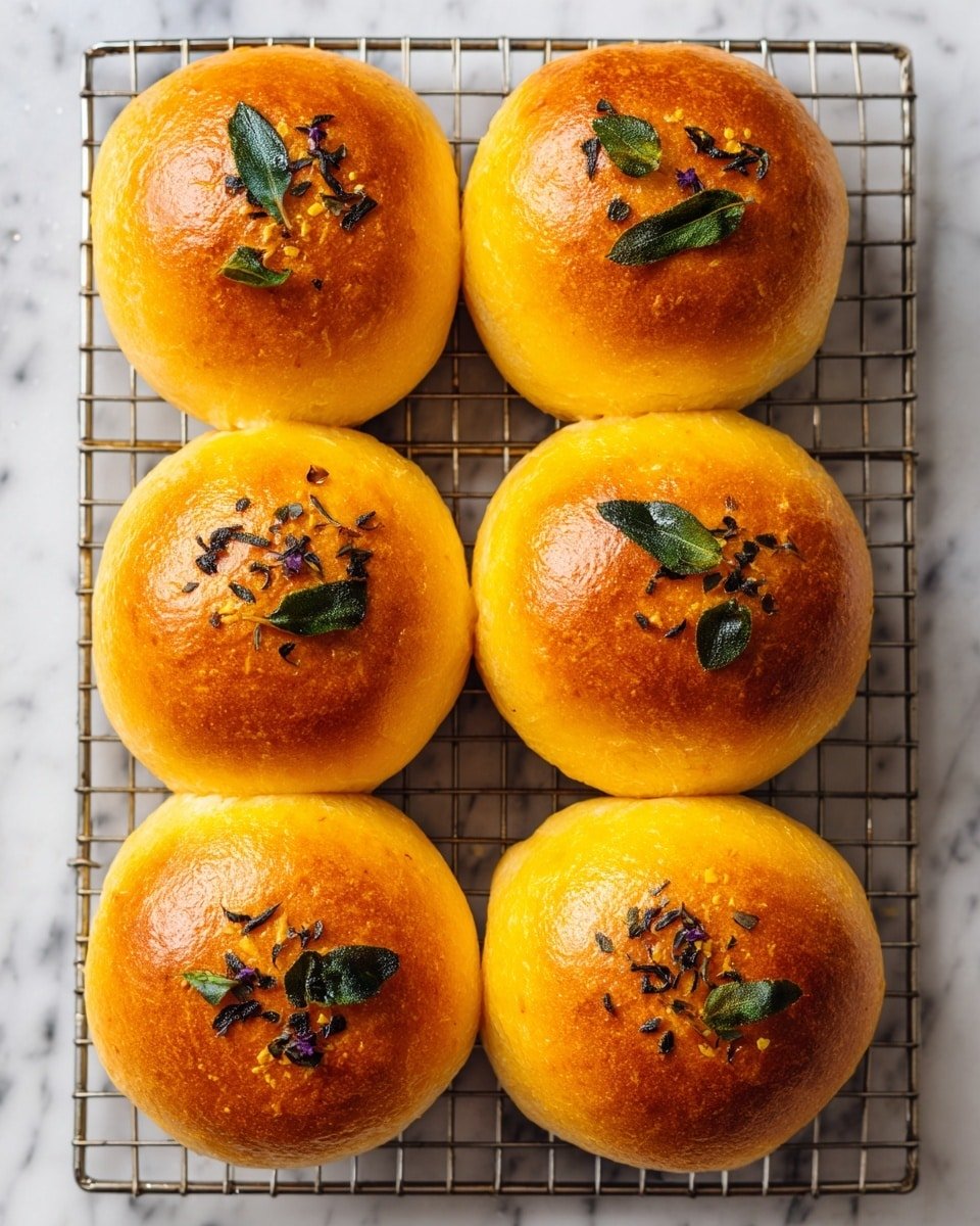 Soft Pumpkin Pull-Apart Rolls with Sage Butter Recipe - Recipe Image — Soft Pumpkin Pull-Apart Rolls with Sage Butter, Pumpkin Pull-Apart Rolls, Fall Dinner Rolls, Pumpkin Bread Rolls, Cozy Autumn Baked Rolls