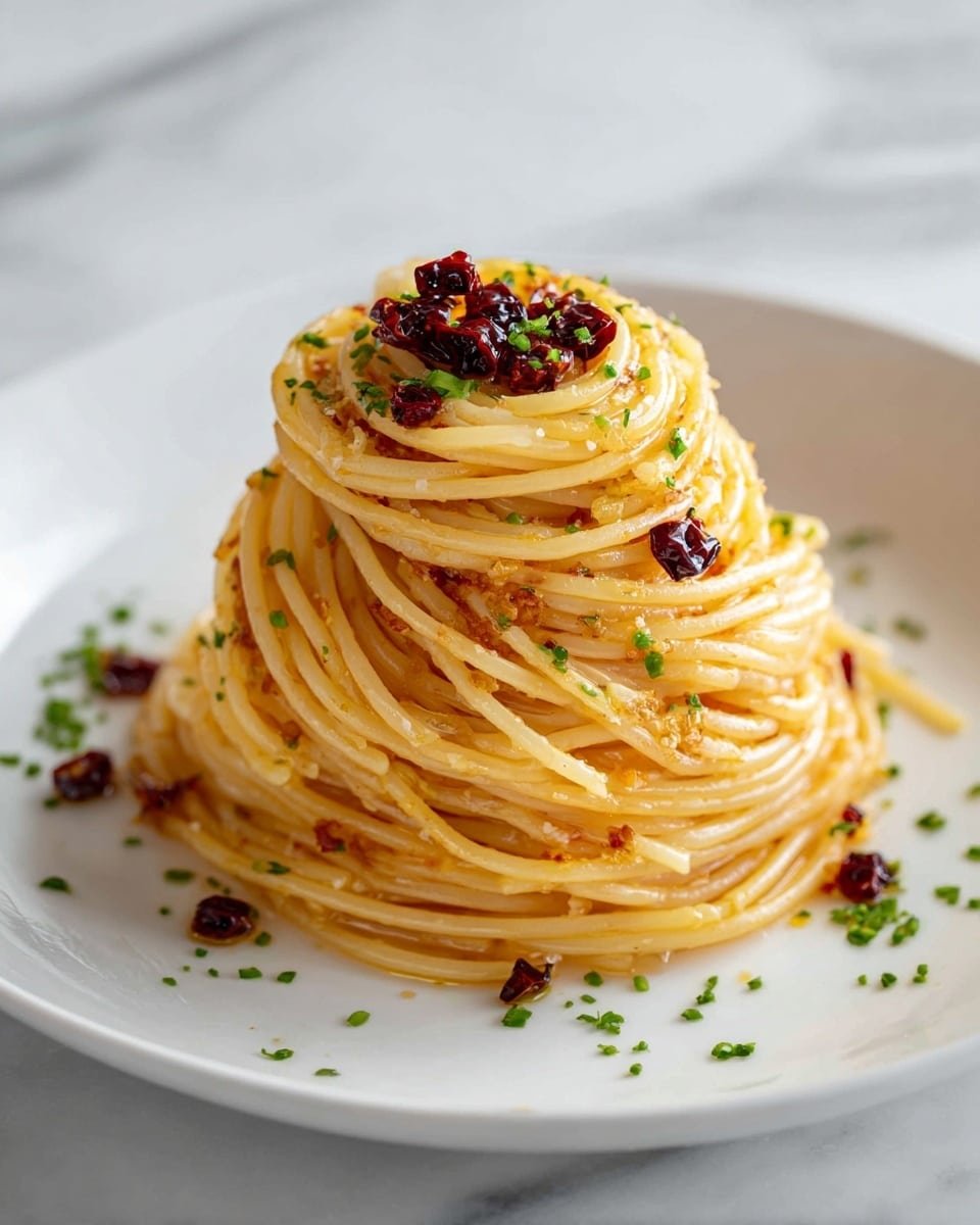 Caramelized Onion Pasta with Chilli Oil Recipe - Serving Photo — Caramelized Onion Pasta with Chilli Oil, caramelized onion pasta recipe, spicy pasta with onions, easy caramelized onion pasta, flavorful pasta with chilli oil