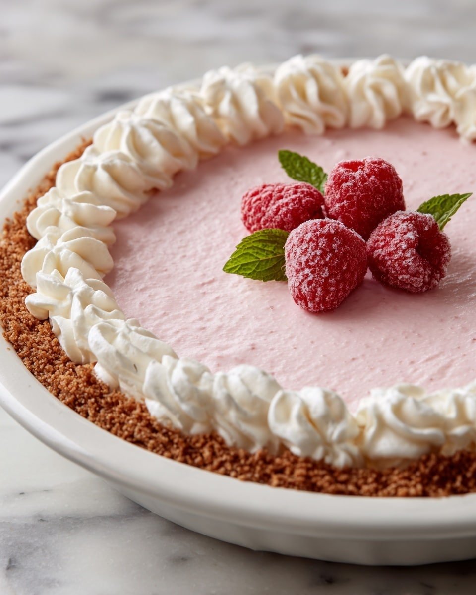 Cranberry Mousse Pie Recipe - Recipe Image — Cranberry Mousse Pie, cranberry mousse dessert, holiday cranberry pie, tangy creamy pie, easy cranberry mousse recipe