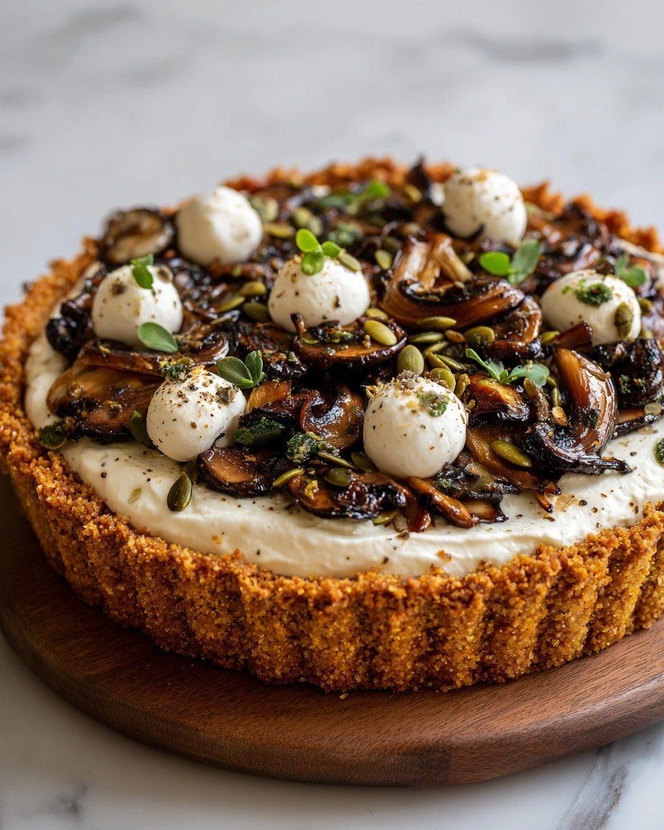 Pumpkin Sage and Mushroom Tart Recipe - Recipe Image — Pumpkin Sage and Mushroom Tart, savory fall tart recipes, pumpkin mushroom tart, autumn vegetarian tart, cozy mushroom tart with sage