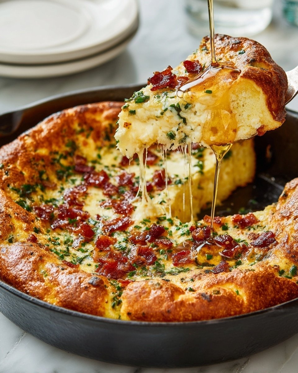 Savory Cheddar & Bacon Dutch Baby Recipe - Ingredients Photo — Savory Cheddar & Bacon Dutch Baby, savory Dutch baby recipe, cheesy bacon breakfast, puffy savory pancake, easy brunch ideas