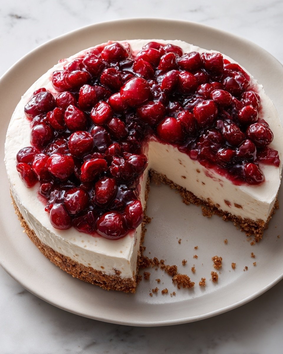 Cranberry Cheesecake Pie: A Perfect Fall Dessert for Every Occasion Recipe - Serving Photo — Cranberry Cheesecake Pie, fall dessert recipes, holiday dessert ideas, easy cranberry cheesecake, festive pie recipes