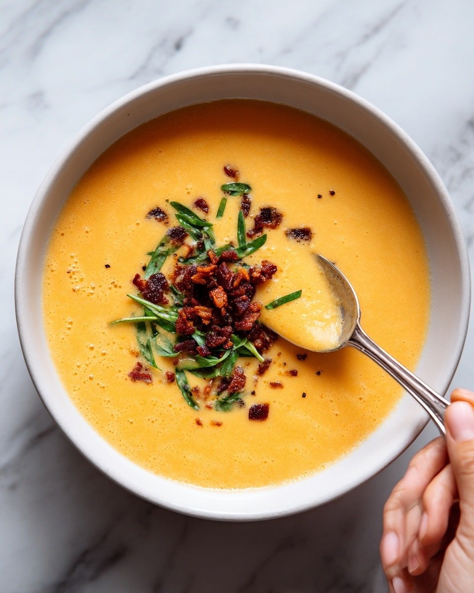 Protein Cream of Potato Soup Recipe - Serving Photo — Protein Cream of Potato Soup, healthy potato soup with protein, creamy potato soup recipe, comfort food with cottage cheese, easy nutritious soup