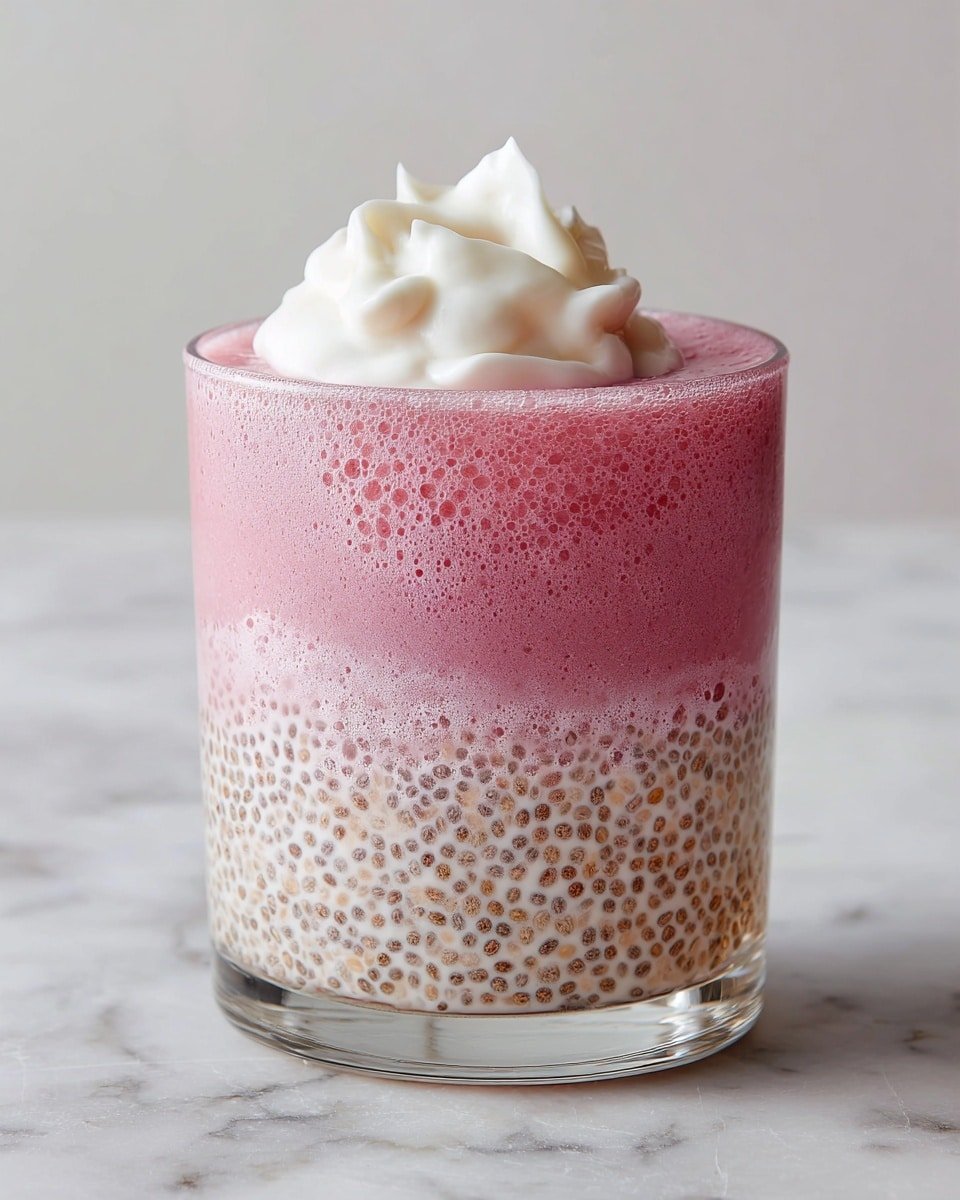 Strawberry Cheesecake Chia Seed Pudding Recipe - Serving Photo — Strawberry Cheesecake Chia Seed Pudding, healthy cheesecake chia pudding, fruity chia pudding recipes, homemade chia seed dessert, easy breakfast chia pudding