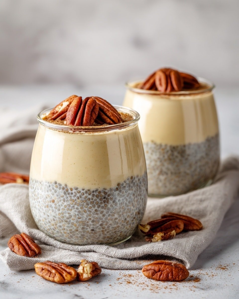 Southern Pecan Pie in a Jar Chia Pudding Recipe - Serving Photo — Southern Pecan Pie in a Jar Chia Pudding, pecan pie chia pudding, healthy pecan pie dessert, portable pecan pudding, nutritious Southern dessert