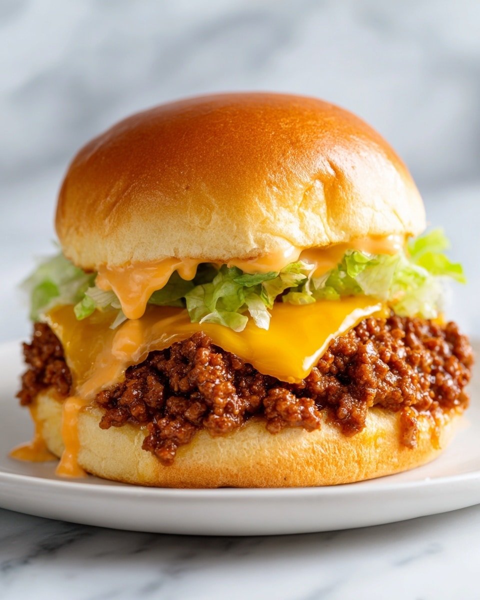 Easy Big Mac Sloppy Joes Recipe - Recipe Image — Big Mac Sloppy Joes, Big Mac Sloppy Joes recipe, easy sloppy joe ideas, quick dinner recipes, kid-friendly burger sandwiches