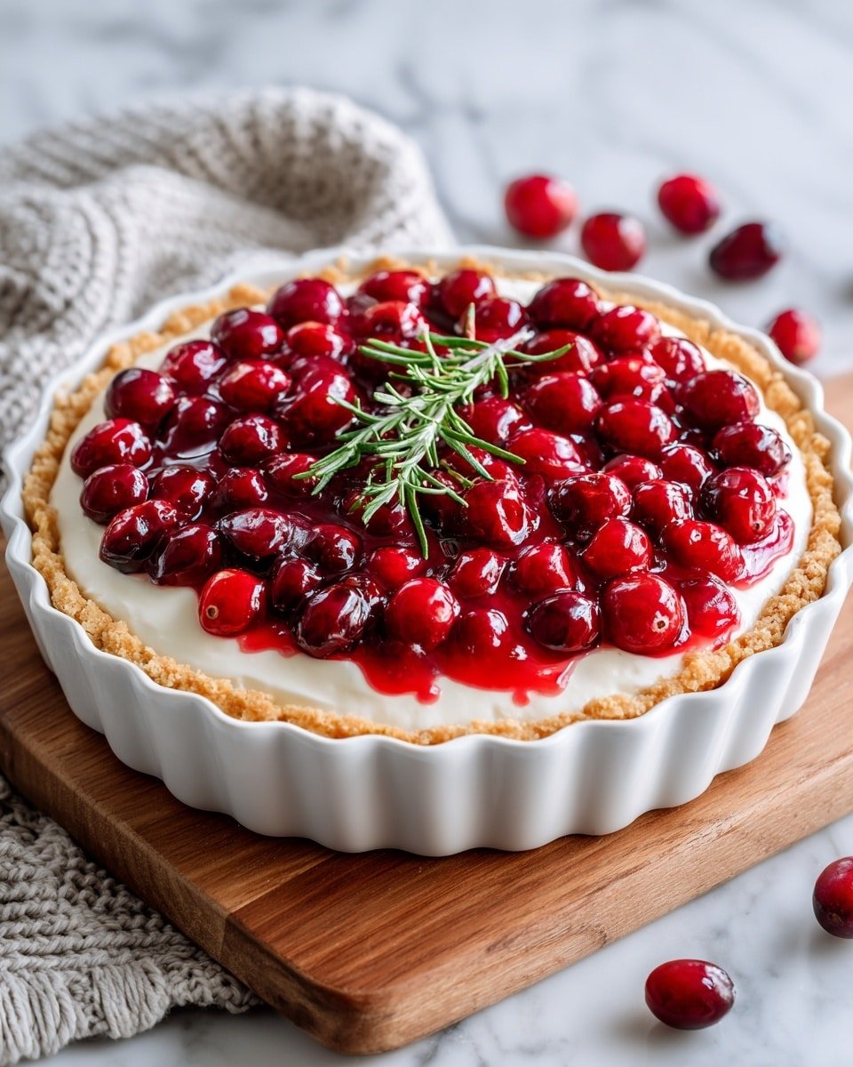 Baked Cranberry Cream Cheese Dip Recipe - Serving Photo — Baked Cranberry Cream Cheese Dip, easy cranberry dip, holiday appetizer, cheesy cranberry dip, quick appetizer recipes