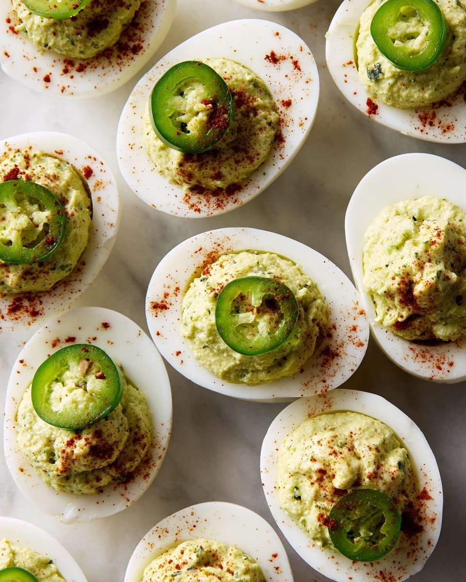 Mexican Deviled Eggs Recipe - Serving Photo — Mexican Deviled Eggs, Mexican Deviled Eggs recipe, spicy deviled eggs, avocado deviled eggs, Mexican appetizer ideas