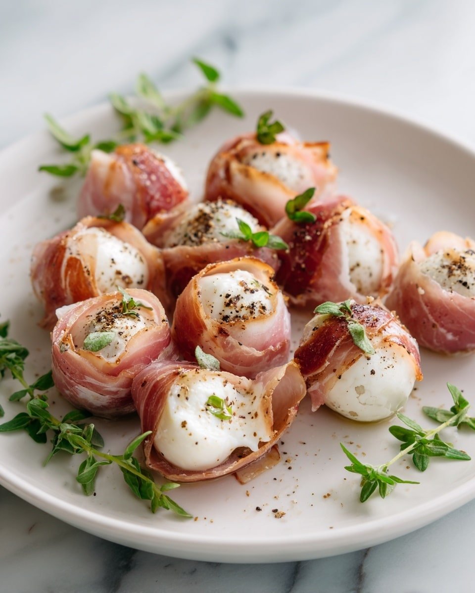 Prosciutto Wrapped Mozzarella Bites Recipe - Ingredients Photo — Prosciutto Wrapped Mozzarella Bites,prosciutto mozzarella appetizers,easy appetizer recipes,crowd-pleasing finger foods,quick party snacks