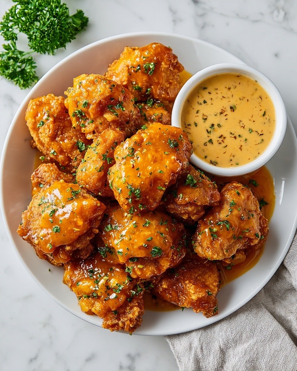 Hot Honey Ranch Recipe - Serving Photo — Hot Honey Ranch, Hot Honey Ranch sauce, spicy honey ranch dip, versatile ranch sauce, easy hot honey dip
