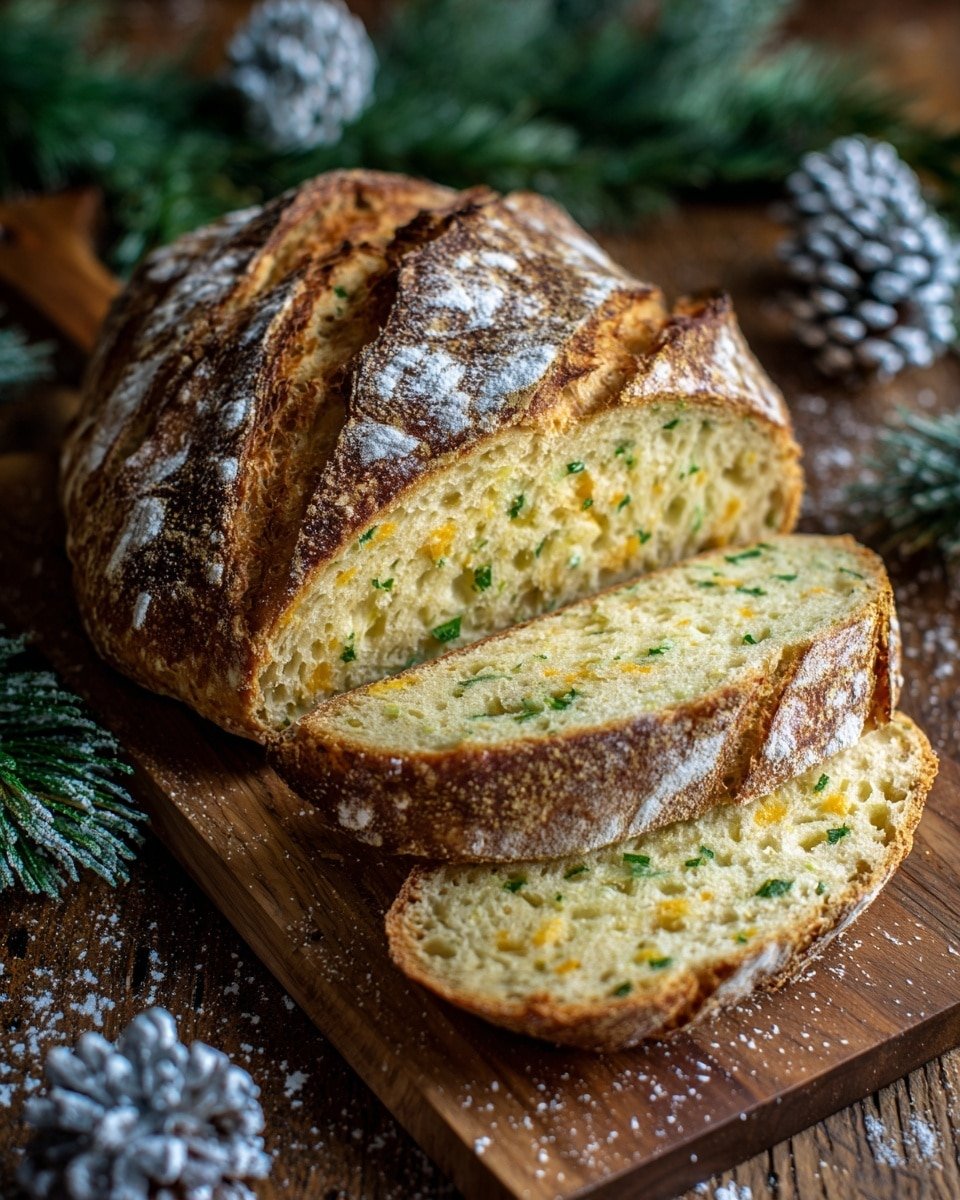 Cheddar and Herb Soda Bread Recipe - Serving Photo — Cheddar and Herb Soda Bread, savory quick bread, rustic bread recipes, cheese bread ideas, herb-infused bread