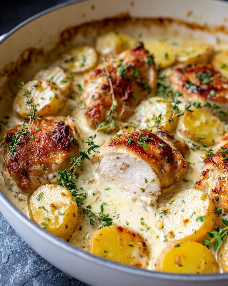 French Chicken Casserole à la Normande Recipe - Ingredients Photo — French Chicken Casserole à la Normande, hearty French chicken casserole, cider chicken bake, Norman apple chicken dish, rustic French chicken recipe