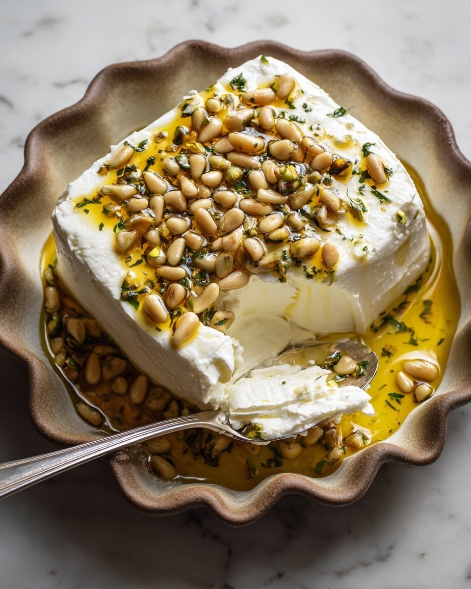 Elegant Boursin Cheese Appetizer with Honey and Pistachios Recipe - Serving Photo — Elegant Boursin Cheese Appetizer with Honey and Pistachios, Boursin cheese appetizer with honey and pistachios, sophisticated cheese appetizer ideas, easy gourmet cheese bites, holiday cheese appetizer recipes