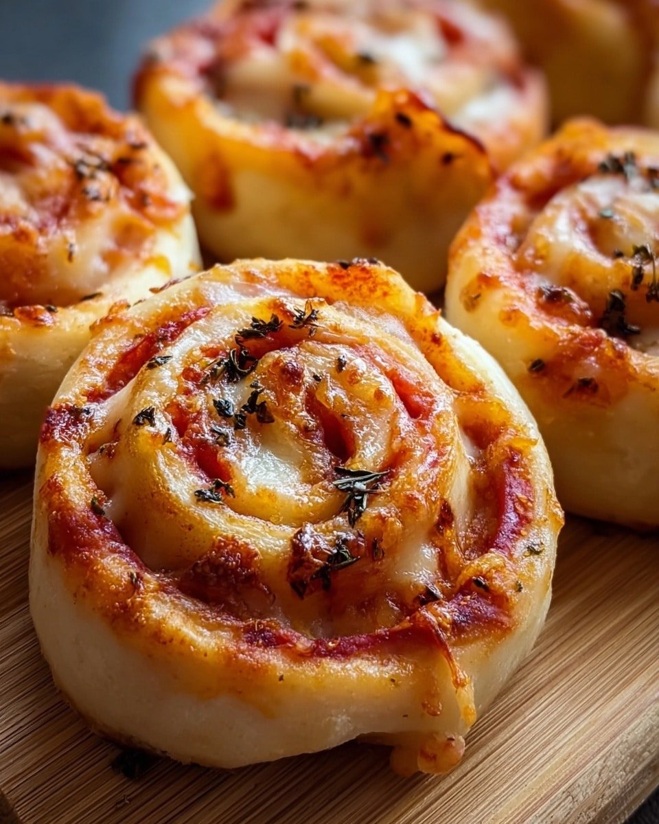 Cheesy Pizza Rolls with Optional Pepperoni and Vegetables Recipe - Recipe Image — Cheesy Pizza Rolls with Optional Pepperoni and Vegetables, pizza roll snacks, easy savory appetizer, kid-friendly party food, homemade pizza roll recipe