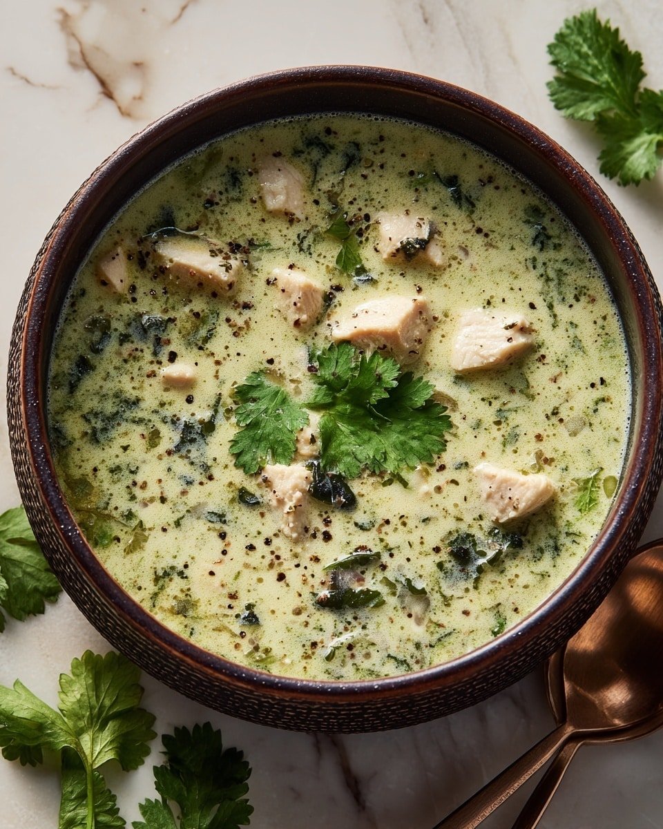 Mouthwatering Roasted Poblano Soup Recipe - Serving Photo — Mouthwatering Roasted Poblano Soup, smoky poblano pepper soup, creamy roasted poblano soup, spicy roasted poblano soup, easy poblano pepper soup