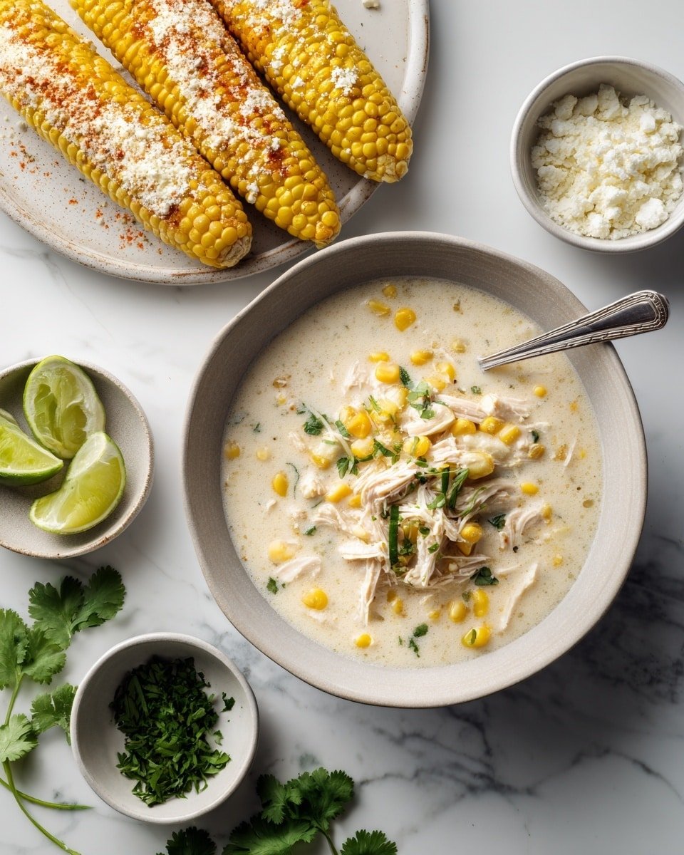 Mexican Street Corn Soup Recipe - Ingredients Photo — Mexican Street Corn Soup, creamy corn soup with smoky chili, easy Mexican street corn flavor, hearty corn soup recipe, flavorful Mexican corn chowder