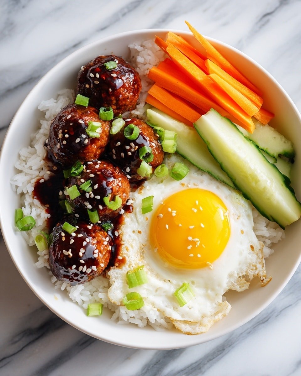 Korean BBQ Meatball Rice Bowls Recipe - Ingredients Photo — Korean BBQ Meatball Rice Bowls, Korean-inspired dinner, easy weeknight meals, flavorful meatball bowl, Asian fusion rice bowl