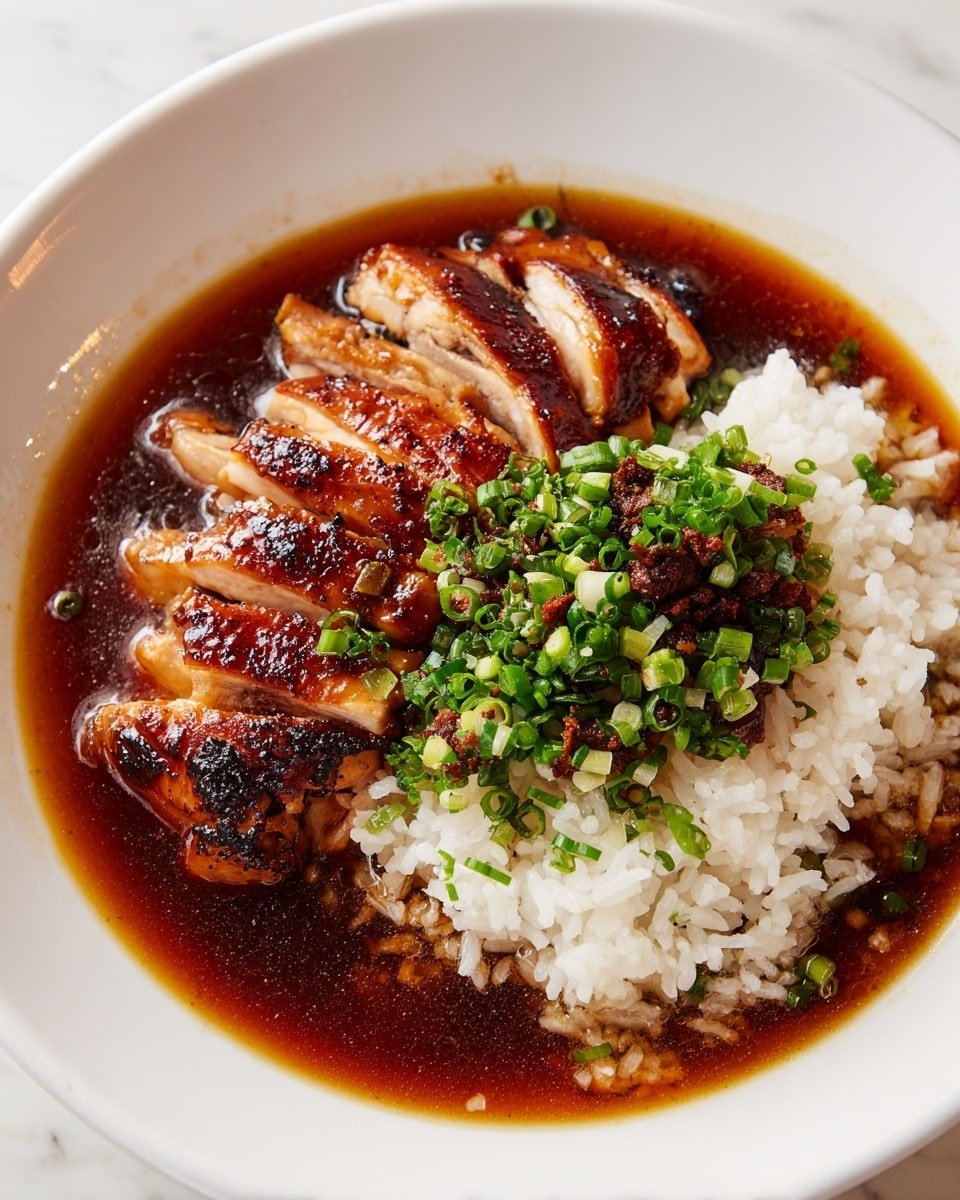 Caramelised Soy Chicken in Garlic Ginger Broth with Rice Recipe - Ingredients Photo — Caramelised Soy Chicken in Garlic Ginger Broth with Rice, soy chicken recipe, garlic ginger chicken broth, caramelized chicken dinner, savory rice bowl