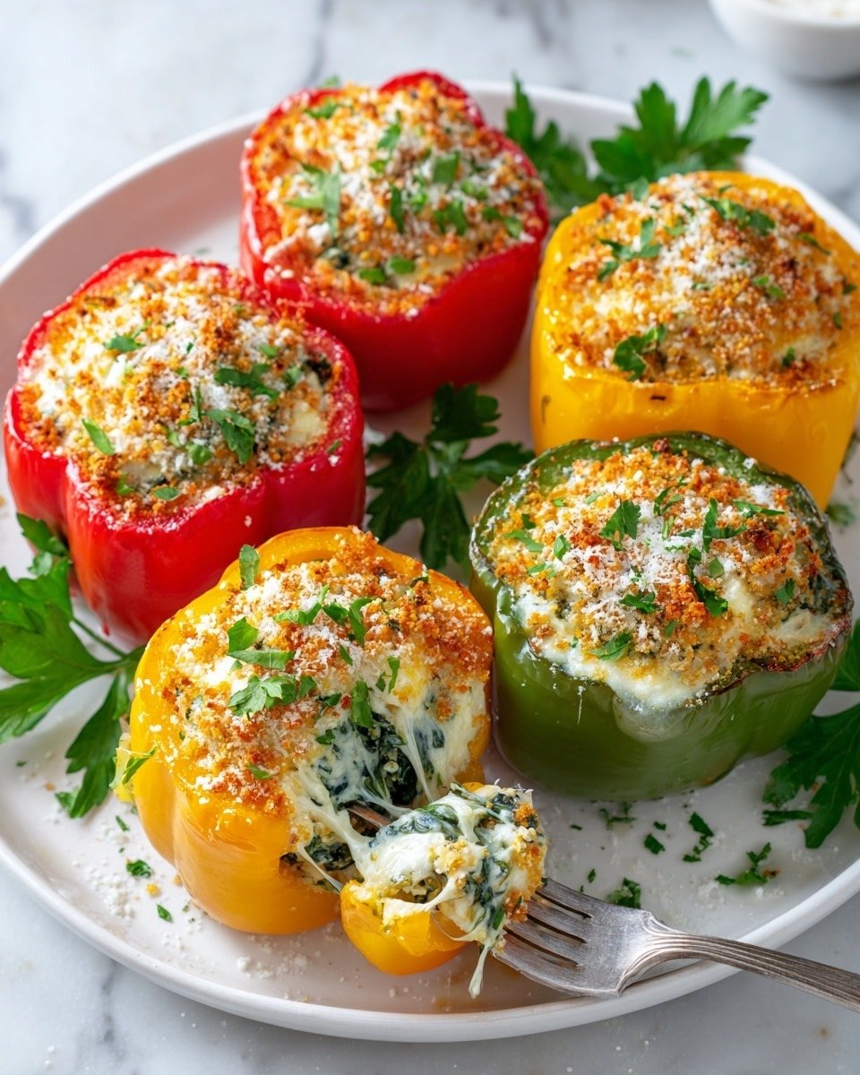 Herby Ricotta Stuffed Peppers Recipe - Ingredients Photo — Herby Ricotta Stuffed Peppers, stuffed peppers with herbs and ricotta, roasted stuffed peppers recipe, vegetarian stuffed peppers, easy stuffed pepper recipe