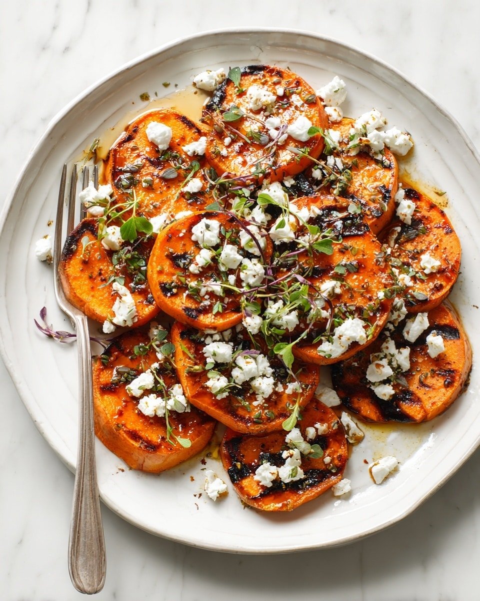 Honey Feta Sweet Potato Rounds Recipe - Ingredients Photo — Honey Feta Sweet Potato Rounds, sweet potato appetizer, roasted sweet potato snacks, feta cheese appetizer, honey-glazed sweet potatoes