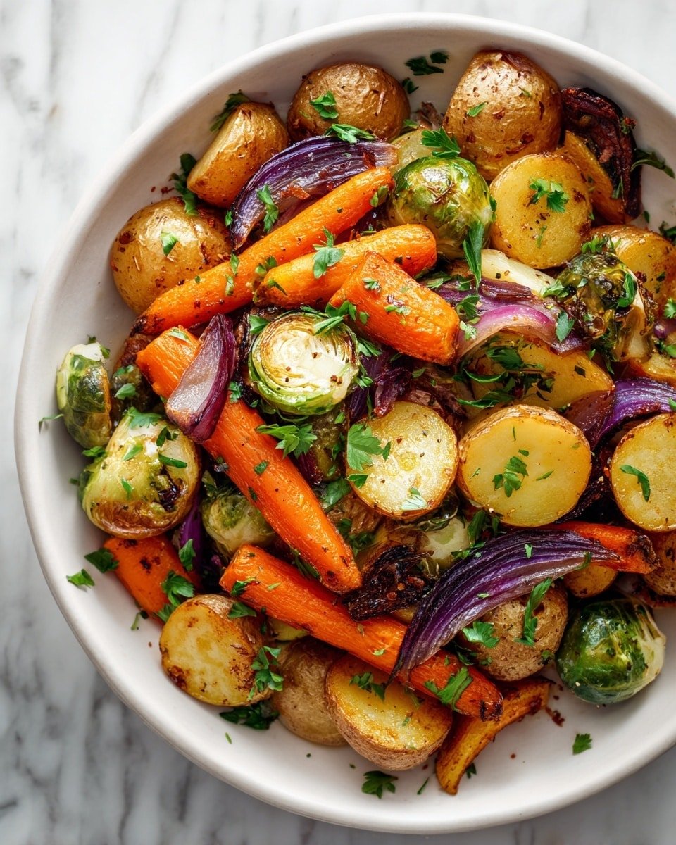 Maple Dijon Roasted Vegetables Recipe - Ingredients Photo — Maple Dijon Roasted Vegetables, roasted vegetable side dish, healthy vegetable recipe, easy roasted vegetables, flavorful vegetable side