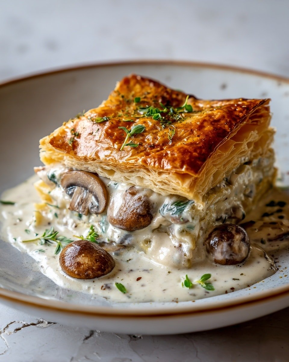 Savory French Chicken and Mushroom Pie Recipe - Ingredients Photo — Savory French Chicken and Mushroom Pie, Chicken and Mushroom Pie recipe, Flaky pastry chicken pie, Comfort food chicken mushroom dish, Easy French chicken pie recipe