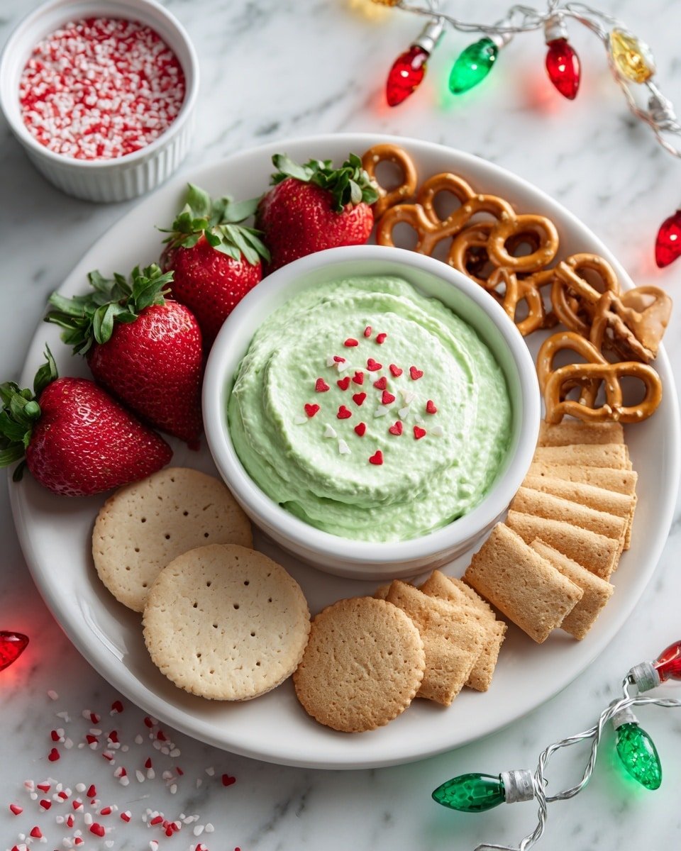 Grinch Dip Recipe - Ingredients Photo — Grinch Dip, festive holiday dip, green dessert dip, easy Christmas dip, creamy vanilla pudding dip