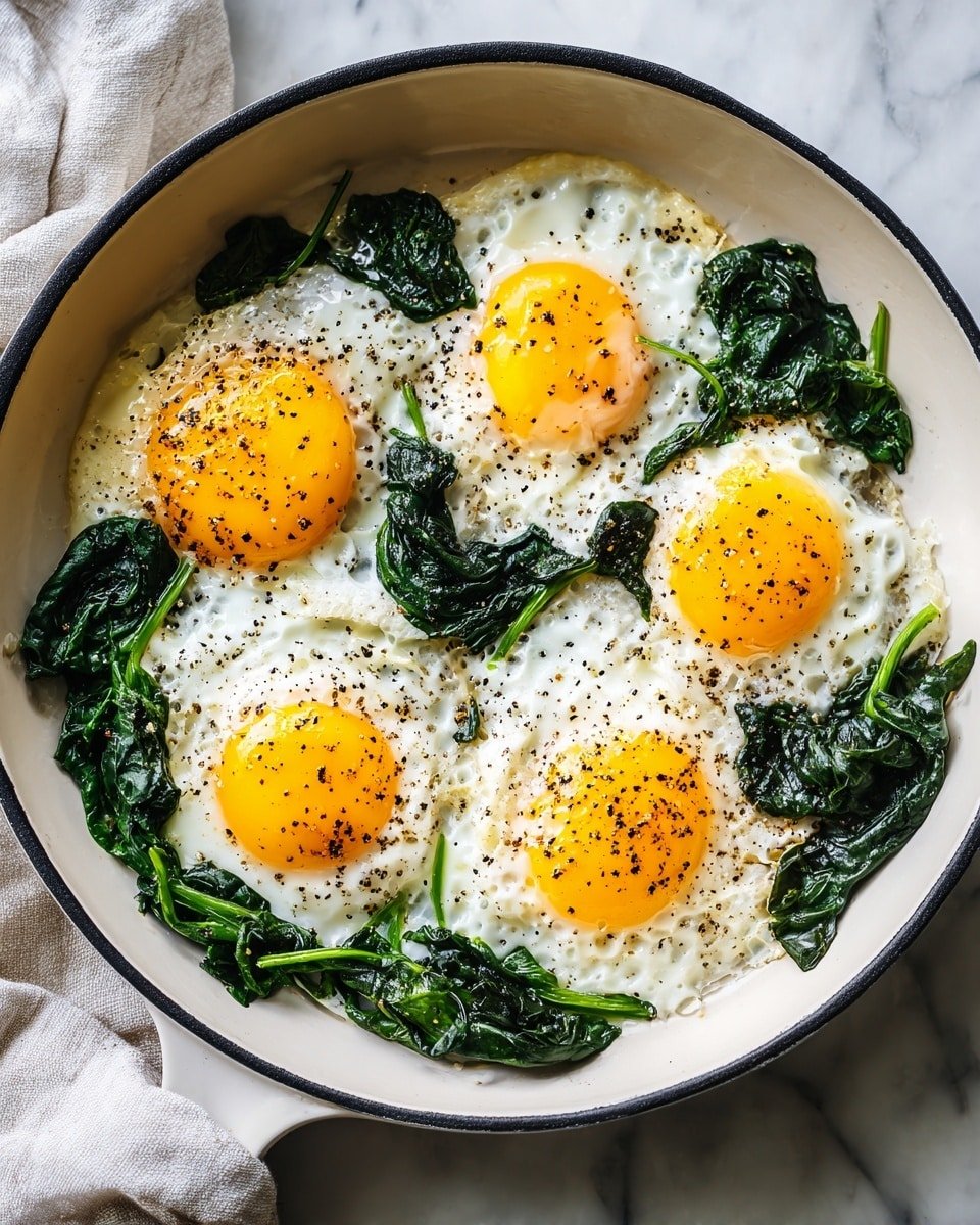 Baked Eggs Florentine Recipe - Ingredients Photo — Baked Eggs Florentine, Eggs Florentine recipe, brunch eggs dish, healthy breakfast ideas, easy baked egg recipes