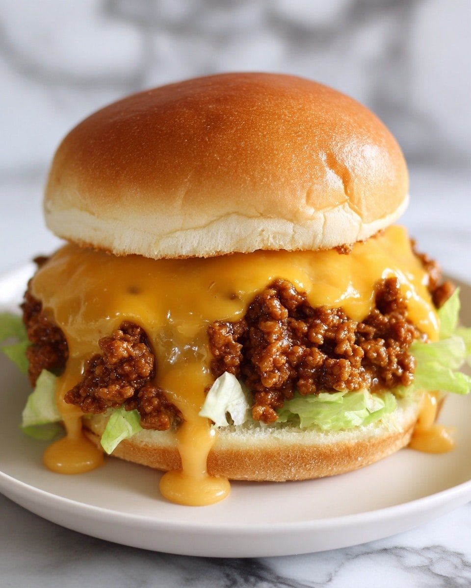 Easy Big Mac Sloppy Joes Recipe - Serving Photo — Big Mac Sloppy Joes, Big Mac Sloppy Joes recipe, easy sloppy joe ideas, quick dinner recipes, kid-friendly burger sandwiches