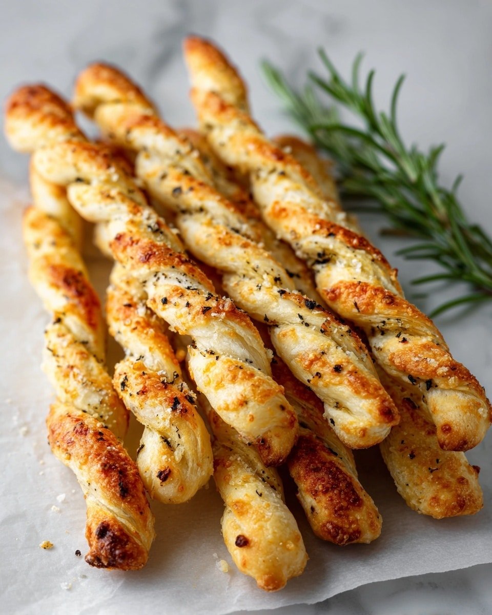 Rosemary Parmesan Cheese Straws Recipe - Ingredients Photo — Rosemary Parmesan Cheese Straws, savory cheese straws, puff pastry snacks, herby cheese appetizer, easy party snacks