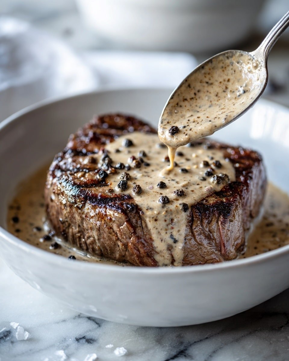 Creamy Peppercorn Sauce Recipe - Ingredients Photo — Creamy Peppercorn Sauce, Peppercorn Steak Sauce, Easy Steak Sauce, Rich Beef Sauce, Homemade Peppercorn Sauce