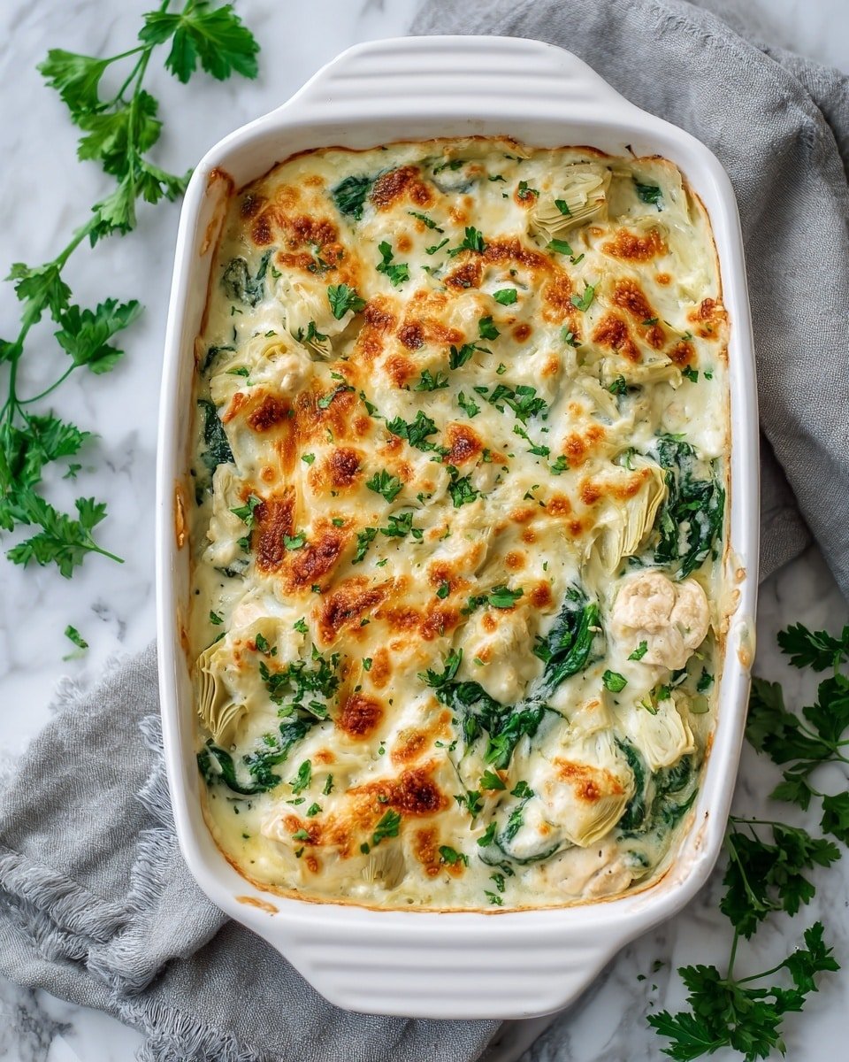 Keto Spinach and Artichoke Chicken Casserole Recipe - Ingredients Photo — Keto Spinach and Artichoke Chicken Casserole, low-carb chicken casserole, keto-friendly spinach artichoke bake, healthy chicken and vegetable casserole, easy keto chicken dinner