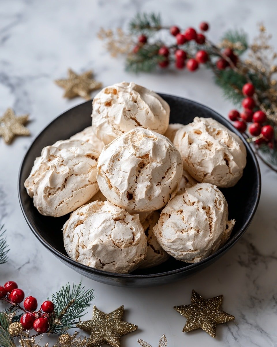 Icelandic Christmas Cookies “Marens-Kornflexkökur” Recipe - Serving Photo — Icelandic Christmas Cookies “Marens-Kornflexkökur” , Nordic holiday cookies, meringue cookies with chocolate and corn flakes, festive Icelandic treats, easy Christmas cookie recipes