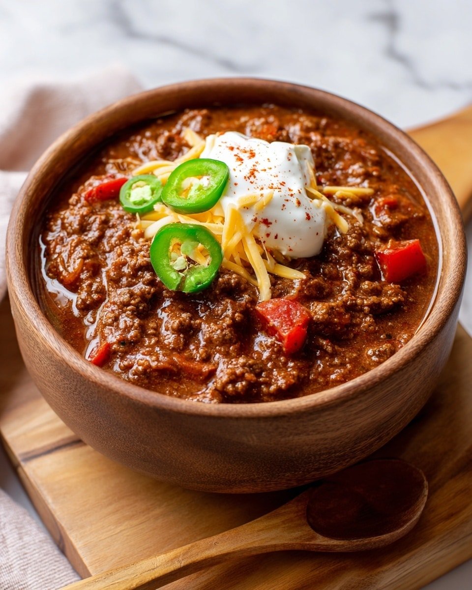 Keto Beef Chili Recipe - Serving Photo — Keto Beef Chili, low-carb chili recipe, keto dinner ideas, hearty keto meals, spicy beef chili