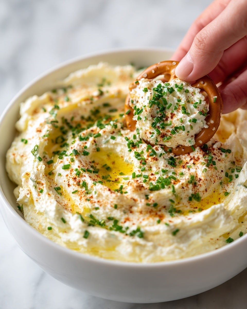 Humpty Dumpty Dip Recipe - Serving Photo — Humpty Dumpty Dip, cheesy egg dip, bacon appetizer, creamy savory dip, easy party dip