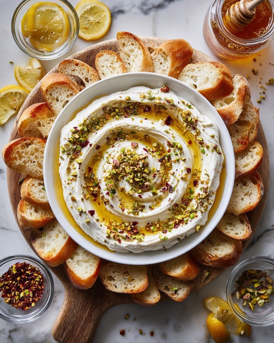 Whipped Feta with Honey Recipe - Recipe Image — Whipped Feta with Honey, whipped feta dip, honey and feta appetizer, easy feta cheese recipes, creamy cheese with honey