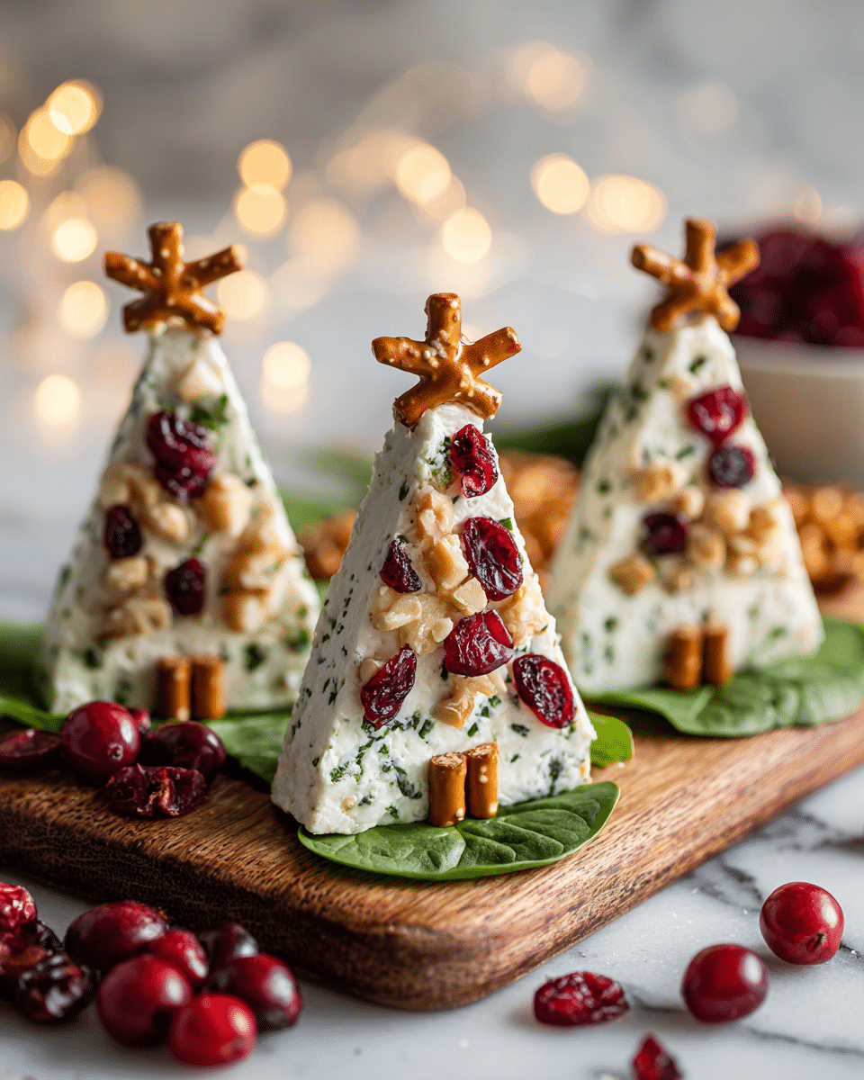 Festive Brie Christmas Tree Appetizers Recipe - Recipe Image — Festive Brie Christmas Tree Appetizers, holiday a ppetizer ideas, Christmas party finger foods, easy holiday appetizers, festive Christmas appetizer recipes