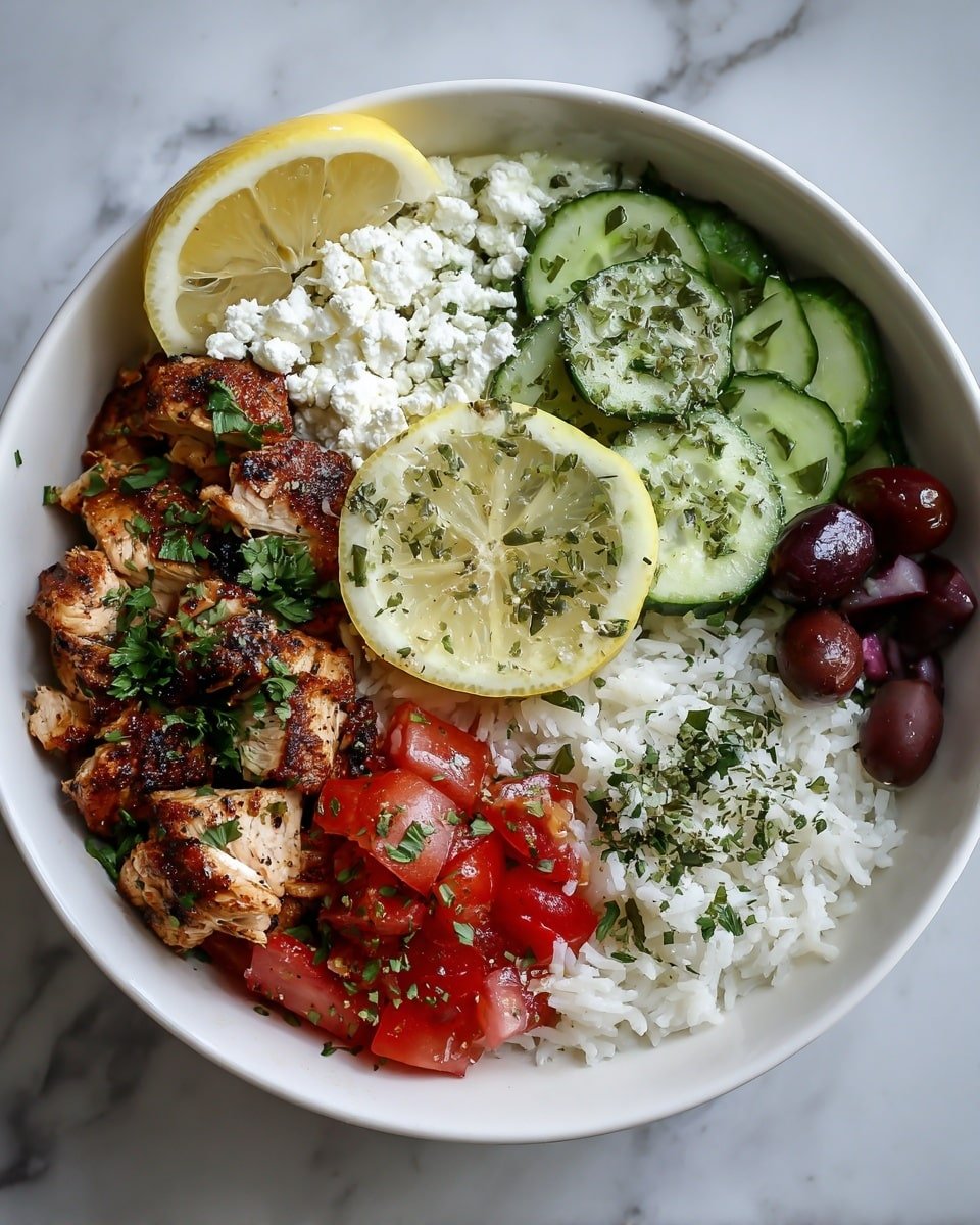 Zesty and Fresh: Mediterranean Lemon-Dill Chicken Bowls for Effortless Meal Prep Recipe - Recipe Image — Mediterranean Lemon-Dill Chicken Bowls, lemon dill chicken meal prep, healthy Mediterranean chicken recipes, easy lemon dill chicken dinner, light summer chicken bowls