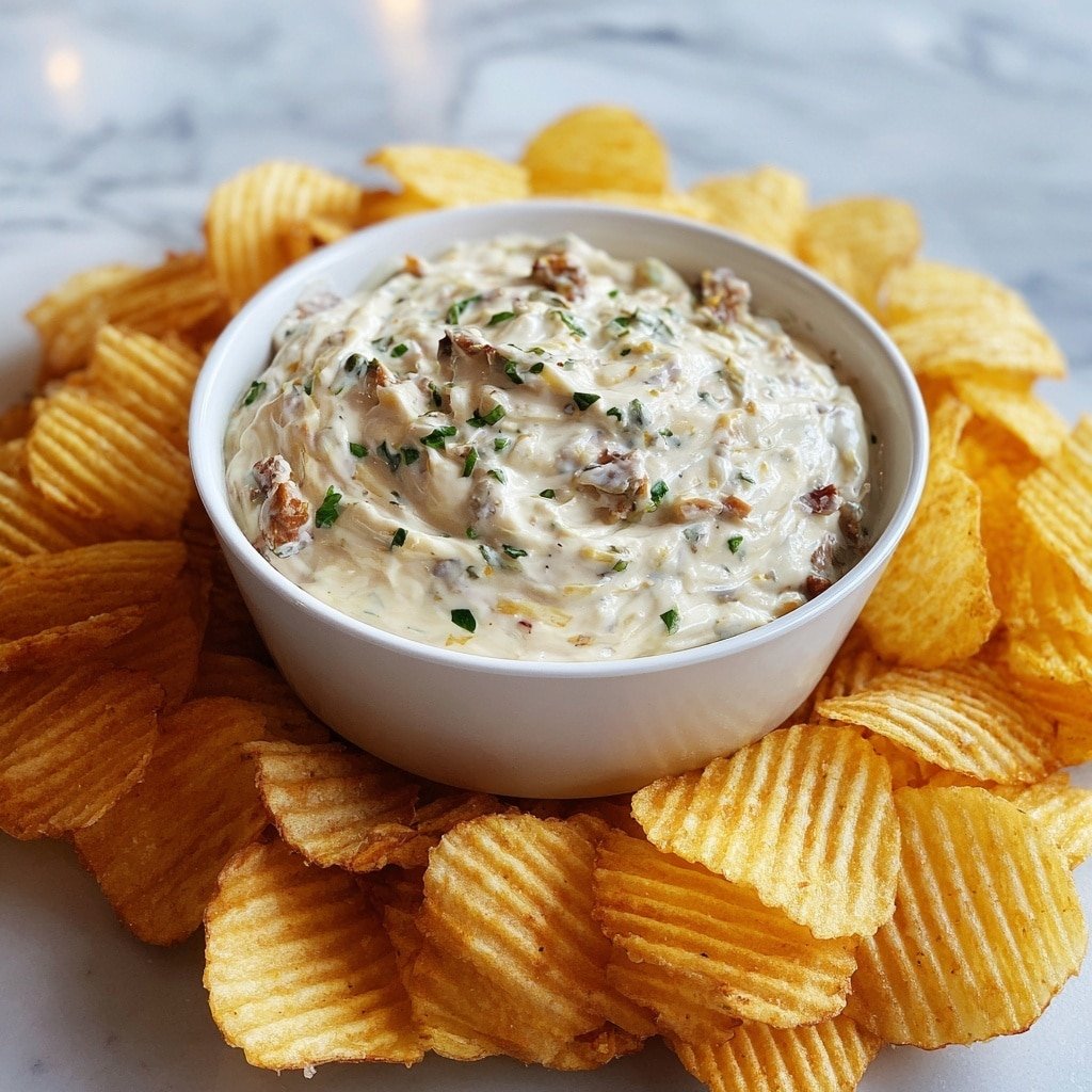 Healthy Onion Dip Recipe - Recipe Image — Healthy Onion Dip, light onion dip, Greek yogurt onion dip, easy party dip, healthy snack dip