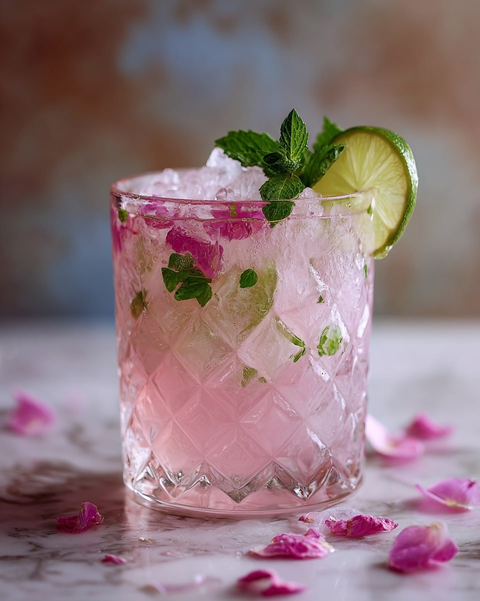 Lychee Rose Mojito Recipe - Recipe Image — Lychee Rose Mojito, floral mojito recipe, refreshing lychee cocktail, rose water mojito, easy summer cocktail